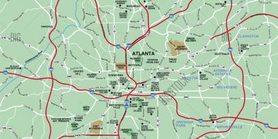 Área de Atlanta mapa