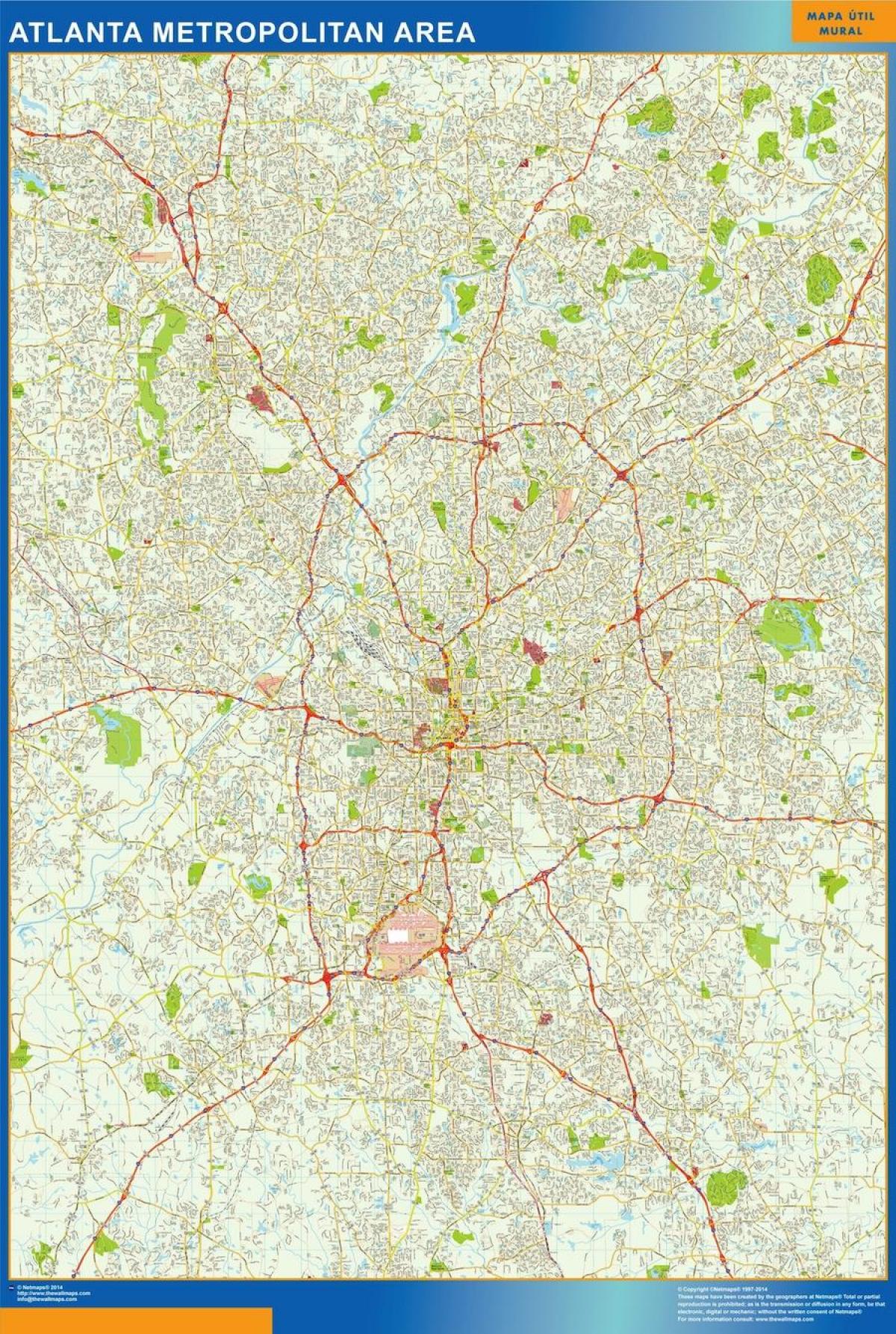 rúa mapa de Atlanta