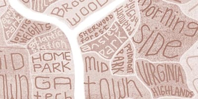 Mapa da área metropolitana de Atlanta