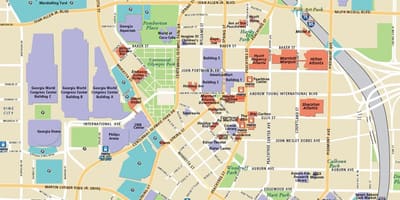 Atlanta atraccións turísticas mapa