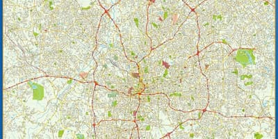 Rúa mapa de Atlanta